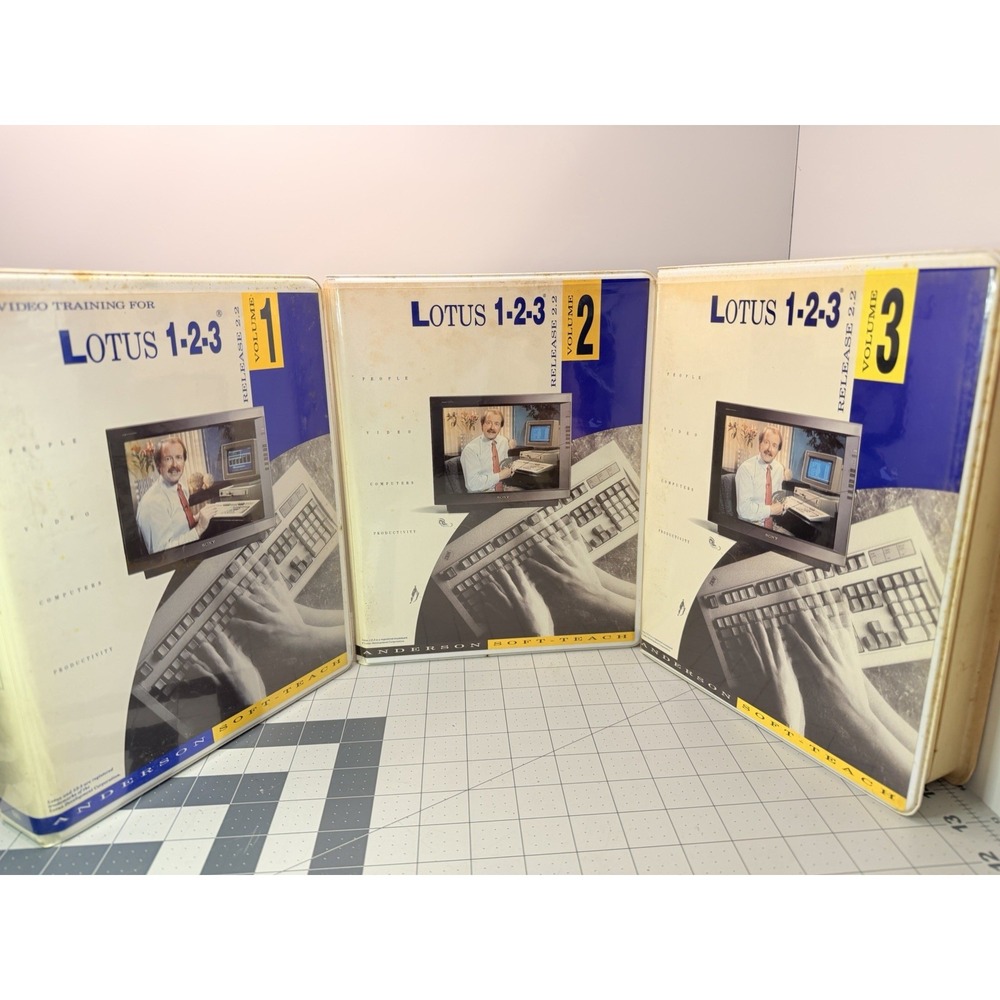 Lotus 1-2-3 Release 2.2 Video Training Volumes 1-3 Set VHS Floppy Disks Anderson